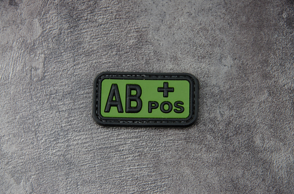 Шеврон Группа крови AB+ PVC 5 см. Олива