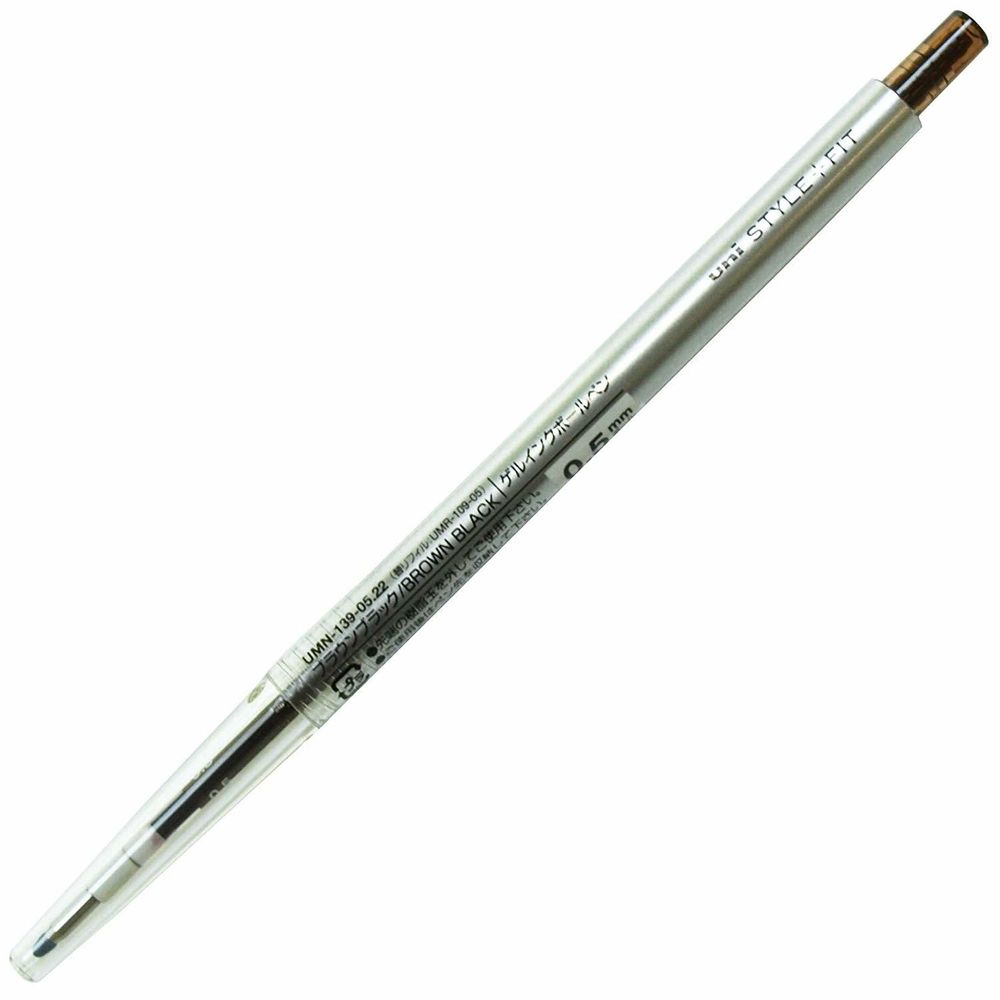 Гелевая ручка 0,5 мм Uni Style Fit - Brown Black - тёмно-коричневые чернила