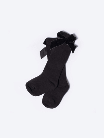 Гольфы с бархатным бантиком, Черный