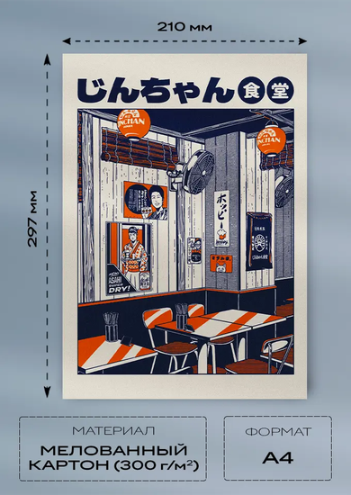 Постер Japan Bistro — Закусочная в Японии (A4)