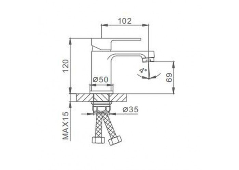Смеситель для раковины FRAP F1042 чёрный