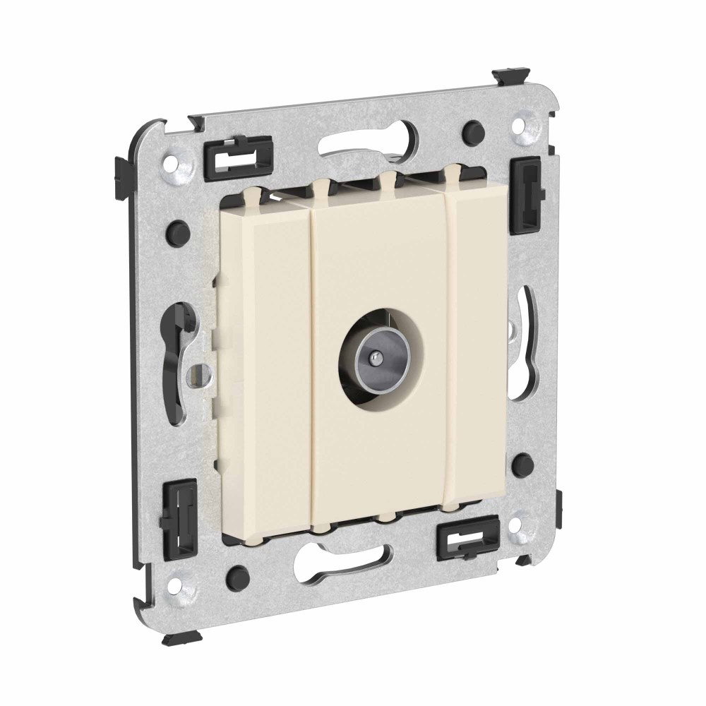 Розетка TV оконечная в стену, "Avanti", "Ванильная дымка"