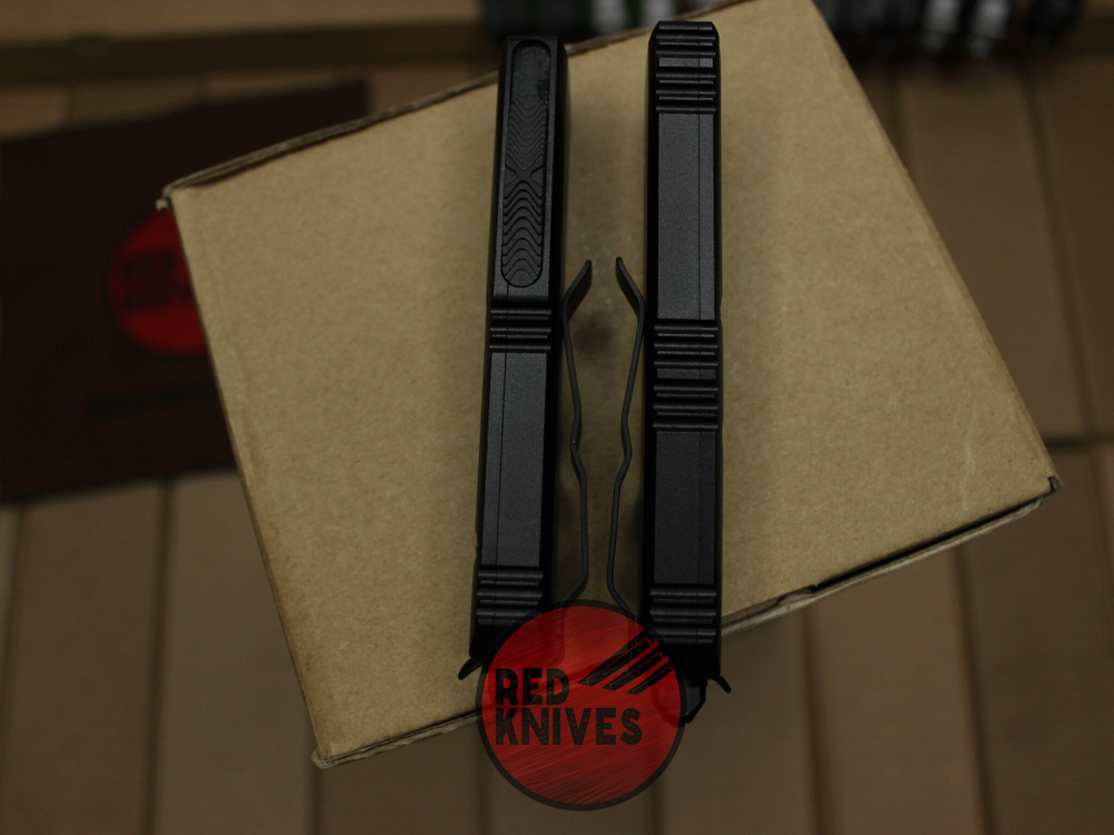 Нож Microtech UTX-85 A+++ Tanto T/E - черная рукоять, черный клинок танто