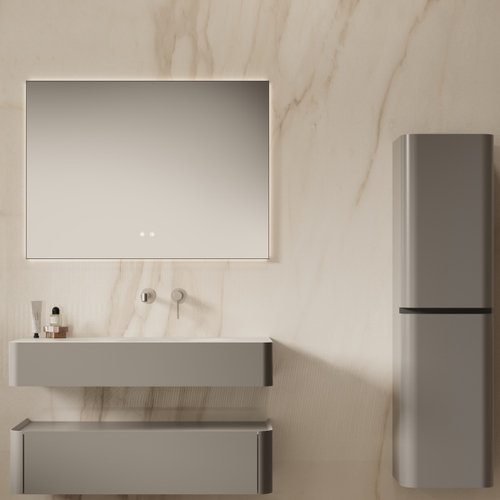 Тумба под раковину Vincea Caprise 1000 подвесная, 1 выкатной ящик soft close, светло-серый матовый