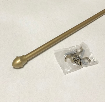 Мини-карниз Кафе Стандарт, цвет золото матовое (размеры 55-85 см, 85-135 см, 135-225 см)