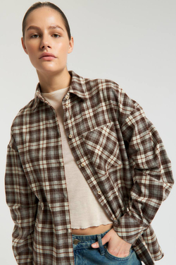 Фланелевая рубашка boyfriend в клетку