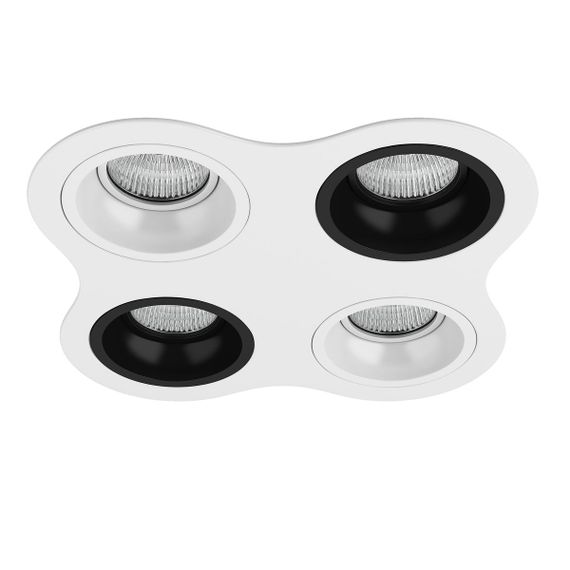 Комплект из светильников и рамки Lightstar Domino Round (214646+214606+214607+214606+214607) D64606070607