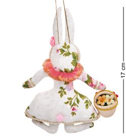 РусКукла RK-463/1 Кукла подвесная «Крольчиха с корзинкой»