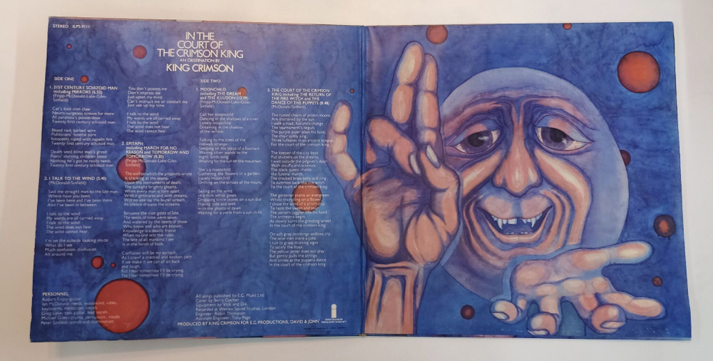 Винтажная виниловая пластинка LP King Crimson In The Court Of The Crimson King (An Observation By King Crimson) (UK 1970)
