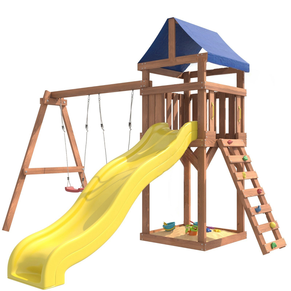 Детская площадка Сlassic с качелями лодочка IgroWoods для улицы и дачи