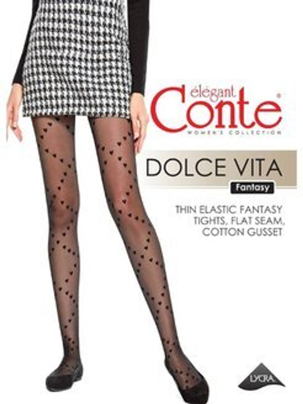 CONTE DOLCE VITA (колготки в сердечки c имитацией шнуровки)