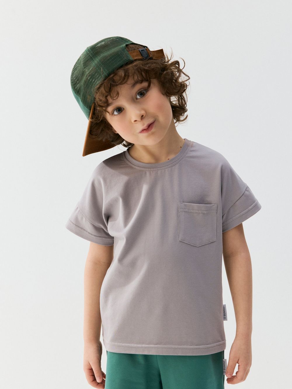 Футболка базовая "Пепел" с карманом