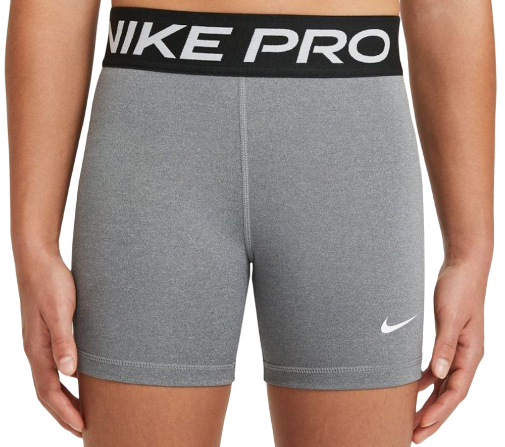 Шорты для девочки теннисные Nike Pro 3in Shorts - carbon heather/white