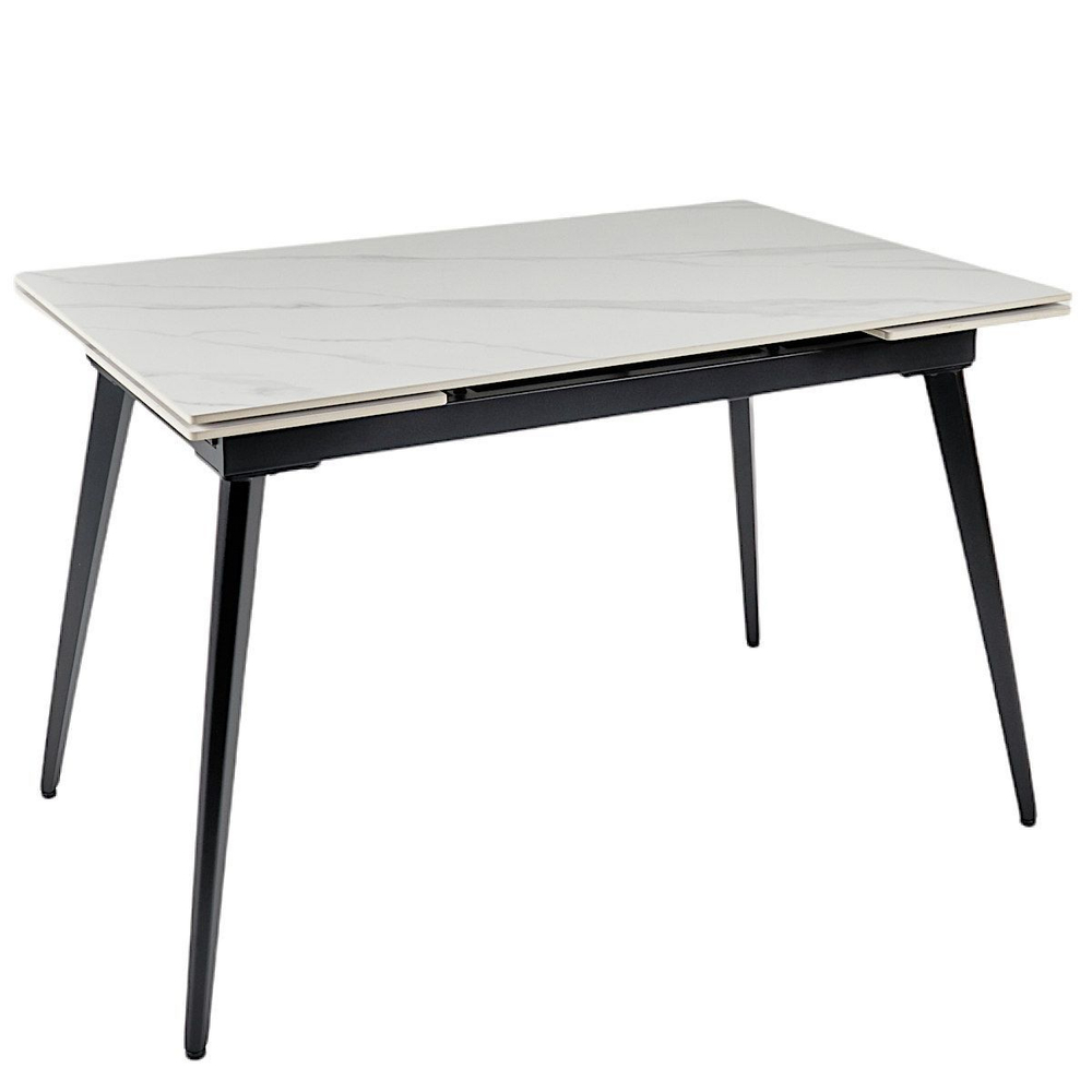 Стол керамический LA ALTA DENVER WHITE MARBLE MATT 120, каркас черный