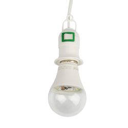 DLC-P-T50B-E27 2M WHITE Патрон подвесной с выключателем и штепсельной вилкой. 200см. Цоколь Е27. Белый. TM Uniel