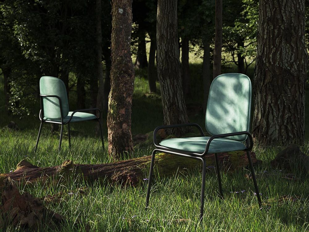 Стул Ror, 2 Frame, велюр, черный/зеленый