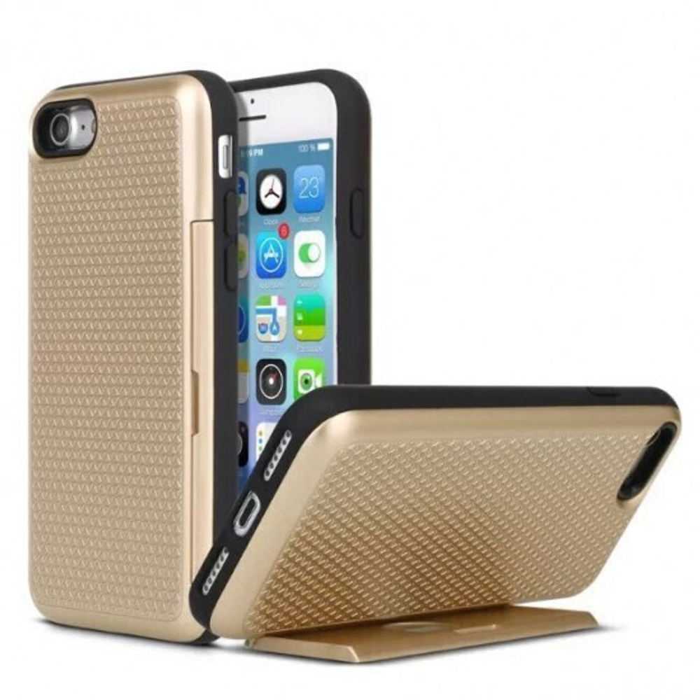 Чехол с вырезами под пластиковые карты для iPhone 7 Plus, 009465 Красный