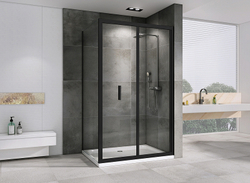 Душевой уголок Abber Sonnenstrand 100х85 AG07100B-S85B профиль Черный стекло прозрачное