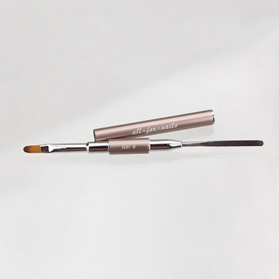 All-for-nails, Кисть для полигеля #06 овал+спатула, 1 шт