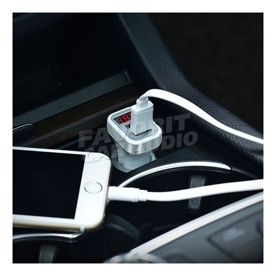 АЗУ 2USB HOCO Z3 3100mA пластик дисплей белый