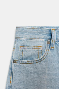 ZARA ДЖИНСЫ ZW COLLECTION BARREL С ВЫСОКОЙ ПОСАДКОЙ, ГОЛУБОЙ