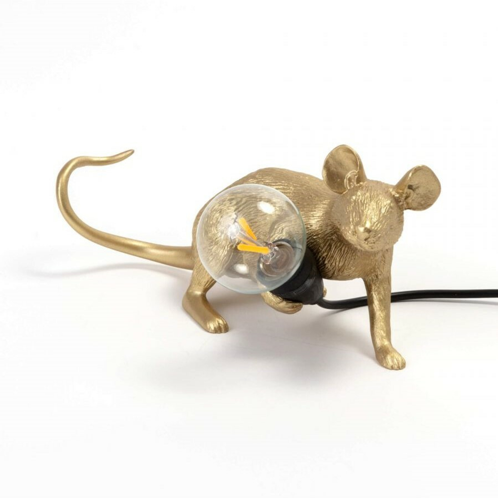 Настольная лампа Mouse Lamp Lyie Down Gold USB 15232