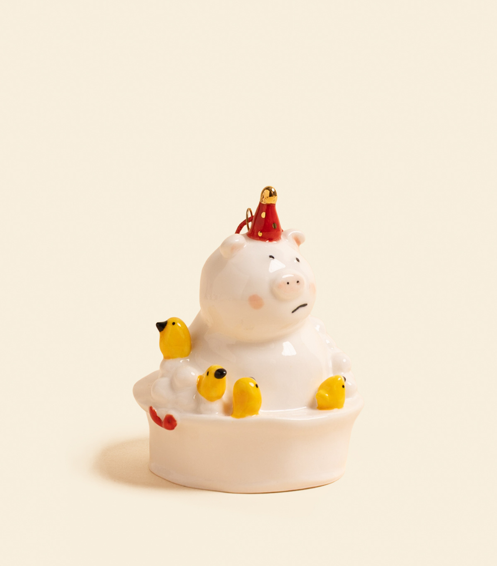 Елочная игрушка – Свинья в тазу | Александра Маврина