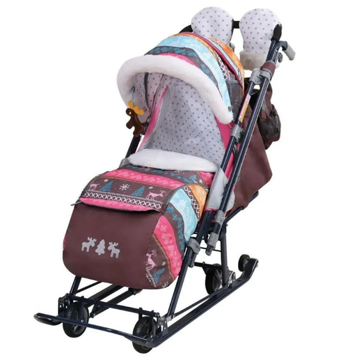 Санки-Коляска Ника Детям НД7-7/5 скандинавский розовый