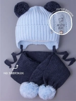 Шапка детская осенняя и шарф с ушками