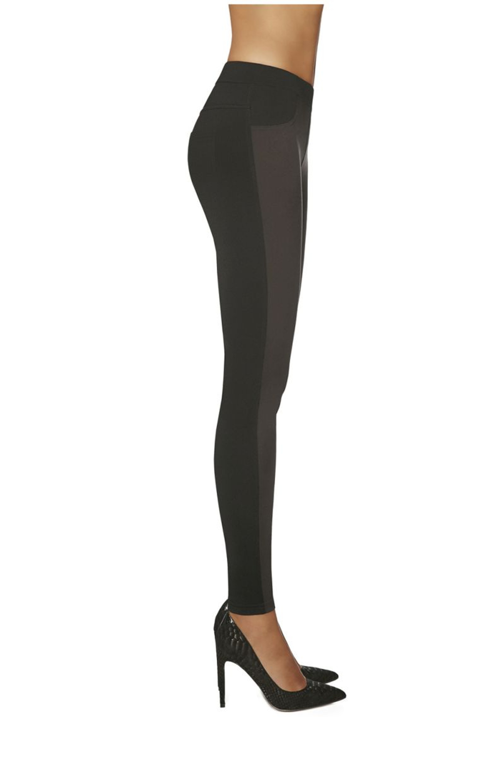 Фантазийные легинсы с двухцветной отделкой Helen (Размер: M) (Цвет: черный)