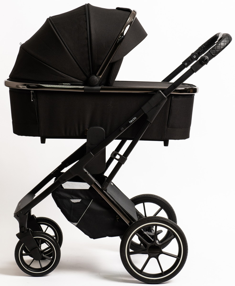 Детская коляска Peppy Tecla 3 в 1 с автокреслом First black Shadow Black Chrome Edition (Черный)