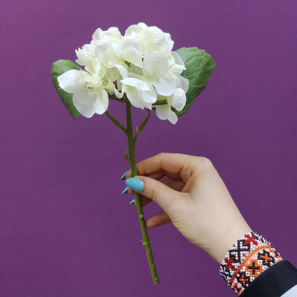 Гортензия белая, искусственная