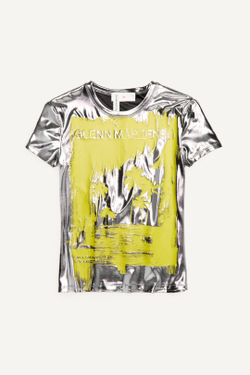 H&M - Glenn Martens Футболка с металлическим принтом, серебристый