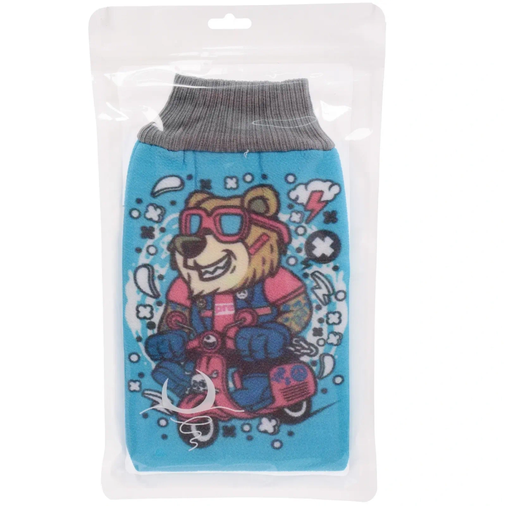 Мочалка-варежка для тела детская «MIR KRASOK», мишка Ральф, цвет как на фото, 20*14см, (ZIP пакет)