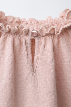 ZARA ОДНОТОННАЯ ФУТБОЛКА, РОЗОВЫЙ