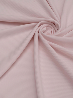 Микрофибра бельевая в рубчик матовая эластичная цвет светло-розовый метражом