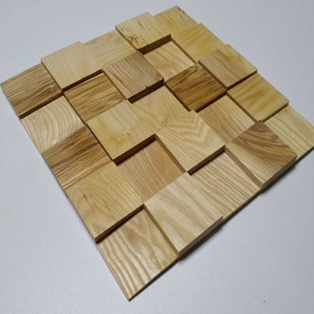 Деревянная мозаика для стен Wood Mosaic 3D Ясень Пирамида