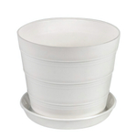 Кашпо "Классик" с поддоном 0,6 л (цвет белый)
