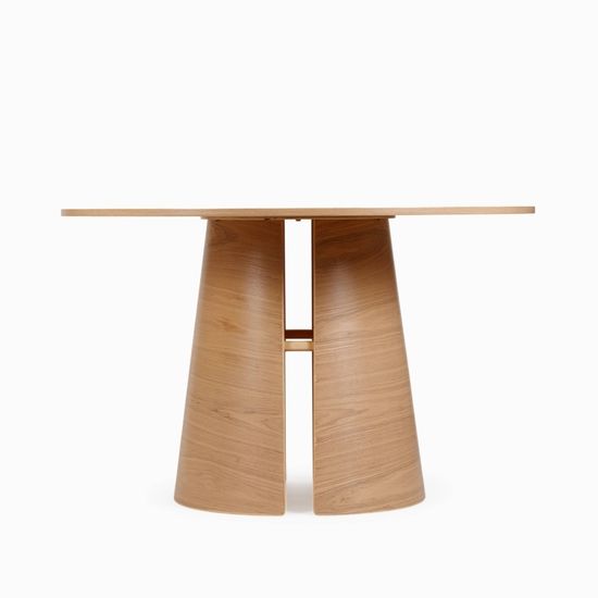 Обеденный стол Louis диаметр 120 шпон ясеня бежевый