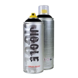 Аэрозольная краска для граффити в баллончике JIGGLE PRO суперматовая, 520 мл, BLACK / Чёрный