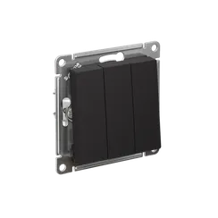 Выключатель 3-кл. СП AtlasDesign 10А IP20 (сх. 1+1+1) 10AX механизм карбон SE ATN001031