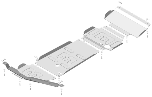 Усиленная защита Motodor картера Двигателя, Переднего дифференциала, КПП, Радиатора, Разд. коробки. 5 мм, Алюминий. для Toyota Sequoia 2022-н.в. арт.32529