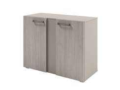 Стеллаж низкий широкий с планкой 950х414х714 D-75 Акация Морава/Кашемир серый