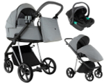 Детская коляска Roan Sol Vintage Luxury 2.0 3 в 1 с автокреслом Pituso Santiso Pro VIN 01/BT Blue Tea/Blue Tea/руч.Grey/к.Grey
