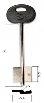 Заготовка сувальдного ключа 10879 МЕТТЭМ-8 (3В13ПЛ)