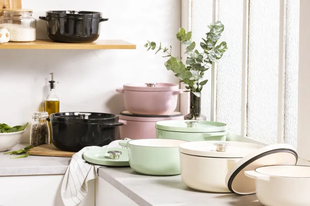 KitchenAid Чугунная кастрюля 26 см 5,2 л розовая