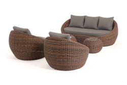 "Барселона" лаунж-зона из искусственного ротанга, цвет коричневый