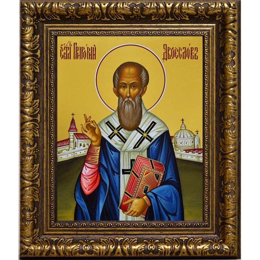 Григорий Великий (Двоеслов) святитель. Икона на холсте.