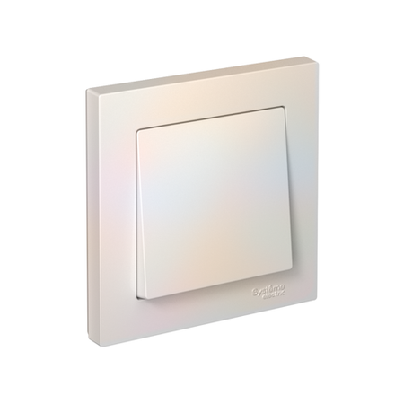 Выключатель 1-кл. СП AtlasDesign 10А IP20 (сх. 1) 10AX в сборе жемчуж. SE ATN000412