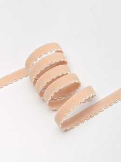 Резинка отделочная бежевая ажурная ширина 10 мм с учетом фестона Lauma (Латвия)